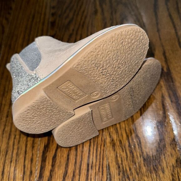 Sparkly Tan Kids Ankle Boots 6 - Picture 6 of 7